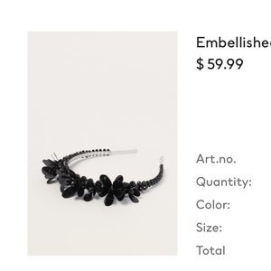 Simone Rocha x H&M Embellished Hairband, NWT